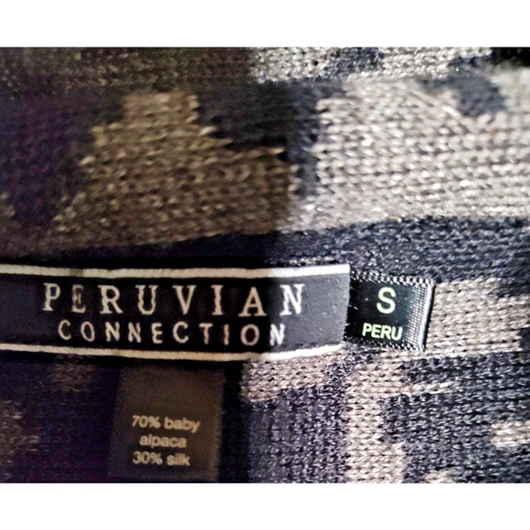 Peruvian Connection Gray Alpaca & Silk Women's Cardigan Sweater Size Small - Picture 3 of 5
